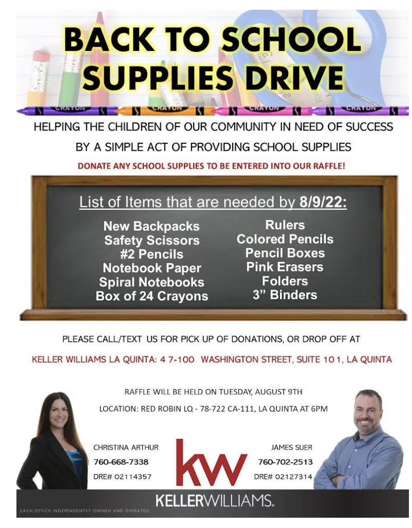 Back to School Supply Drive Gerald Ford Elementary School
